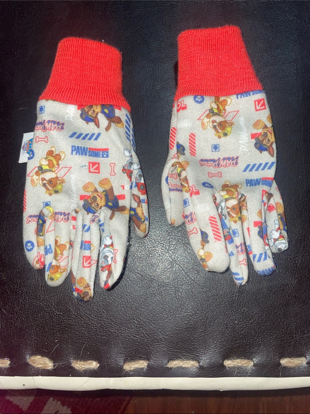 Paw Patrol Kids Garden  Gloves with Red Cuffs and Multi-Color Print